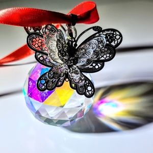 Butterfly Crystal Ball 40mm AB Prism Suncatcher